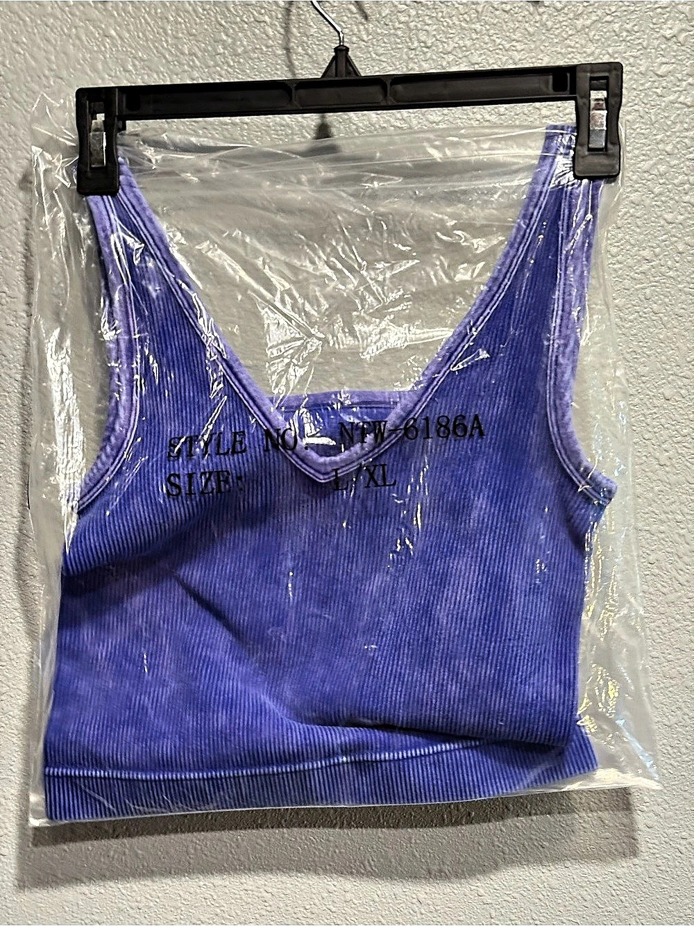Zenana Ribbed Tank Top in Purple Size L/XL NWT